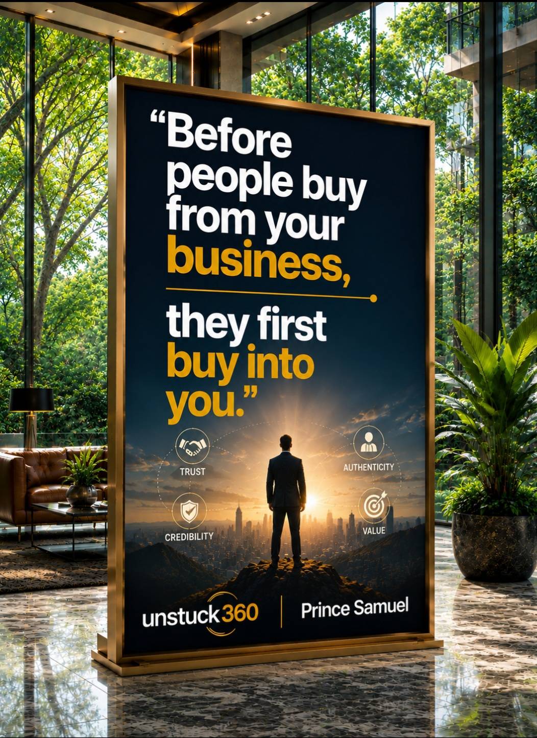 "Before people buy from your business, they first buy into you."
People do not just buy products....