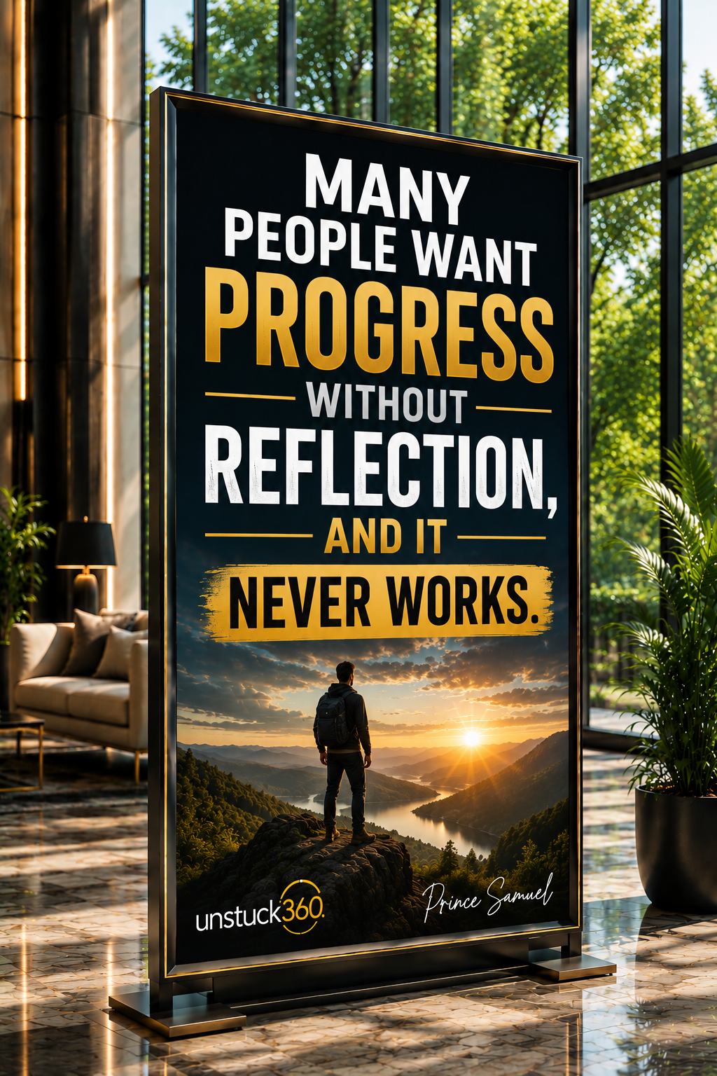 "Many people want progress without reflection, and it never works."
You cannot keep moving in the s...