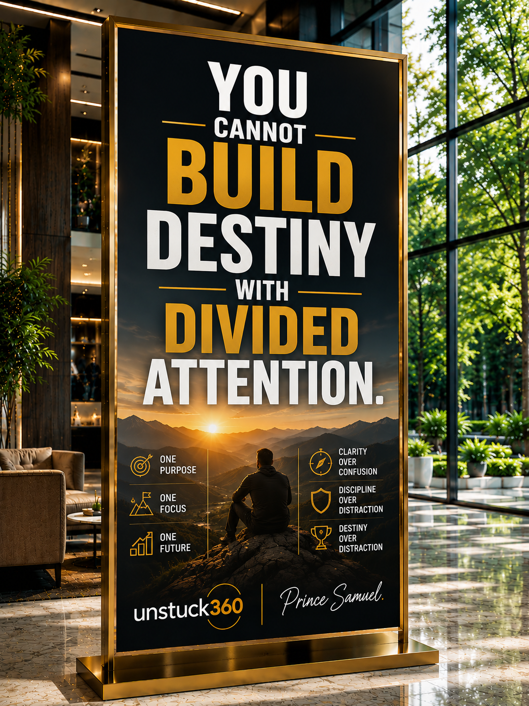 "You cannot build destiny with divided attention."
Divided attention produces divided results.
Whe...