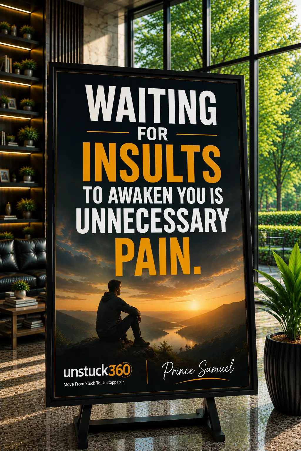 "Waiting for insults to awaken you is unnecessary pain."
When you only take action after being insu...