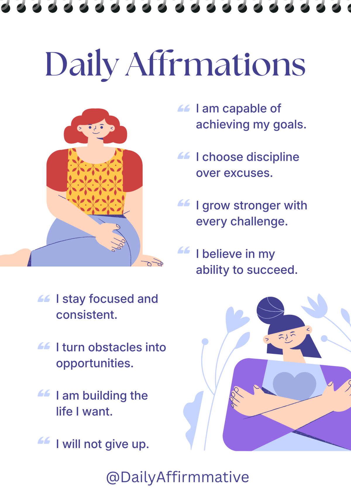 Say to Yourself:
"I will not give up.
No matter the challenges, I keep moving forward.
I am buildi...