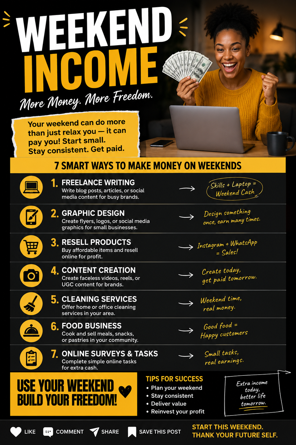 Best Weekend Hustles for Beginners: Turn Your Free Time Into Extra Income
For many people, weekends...
