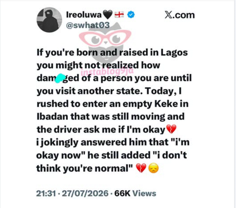 U can easily identify a Lagosian once they visit other cities. They are allergic to calm and peacefu...