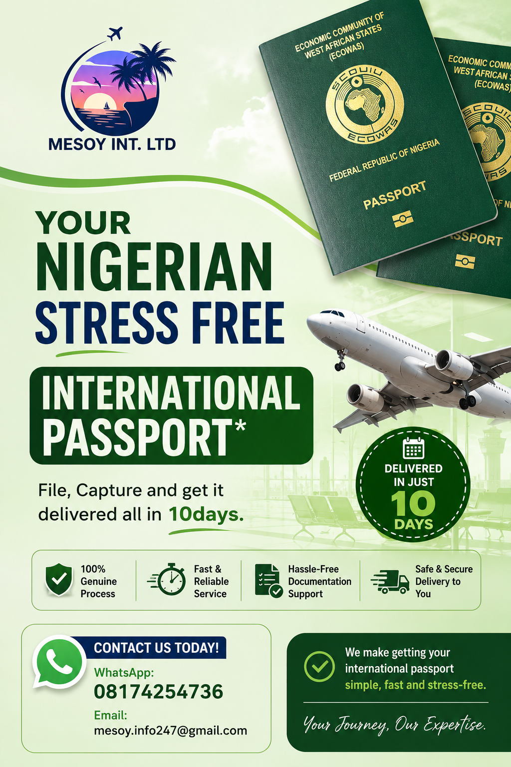 Your international passport in 10days