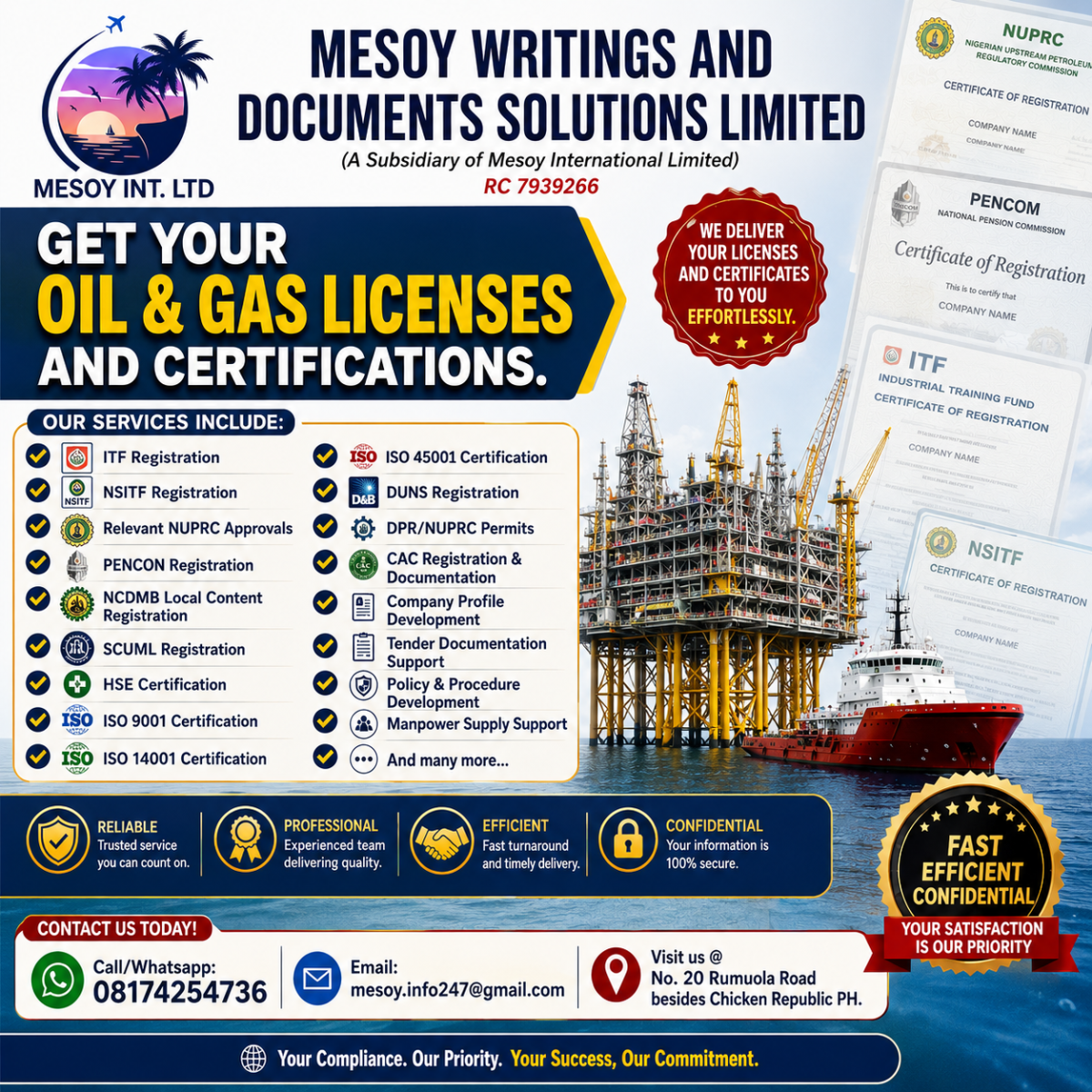 ๐ Get Your Oil & Gas Licenses and Certifications Without Stress!
Position your company for success...