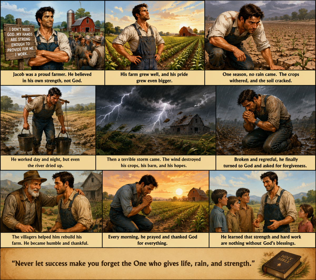 In a quiet village surrounded by green fields, there lived a farmer named Jacob. Jacob was known as...