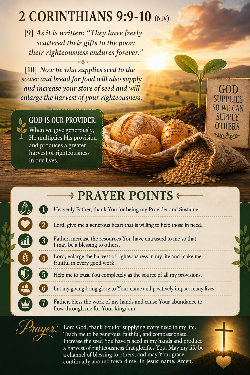 Reflection on 2 Corinthians 9:9–10 (NIV)
Paul reminds believers that generosity is not a loss but a...
