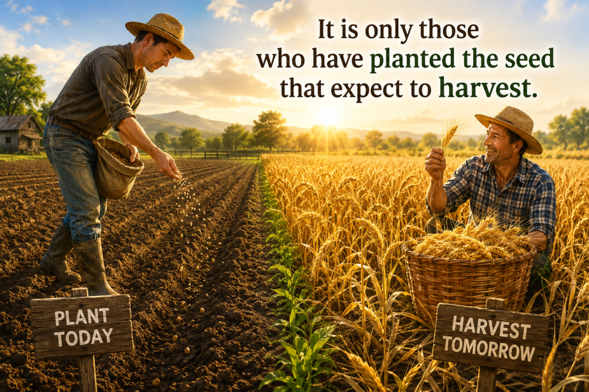 It Is Only Those Who Have Planted the Seed That Expect to Harvest
A farmer once lived in a village...