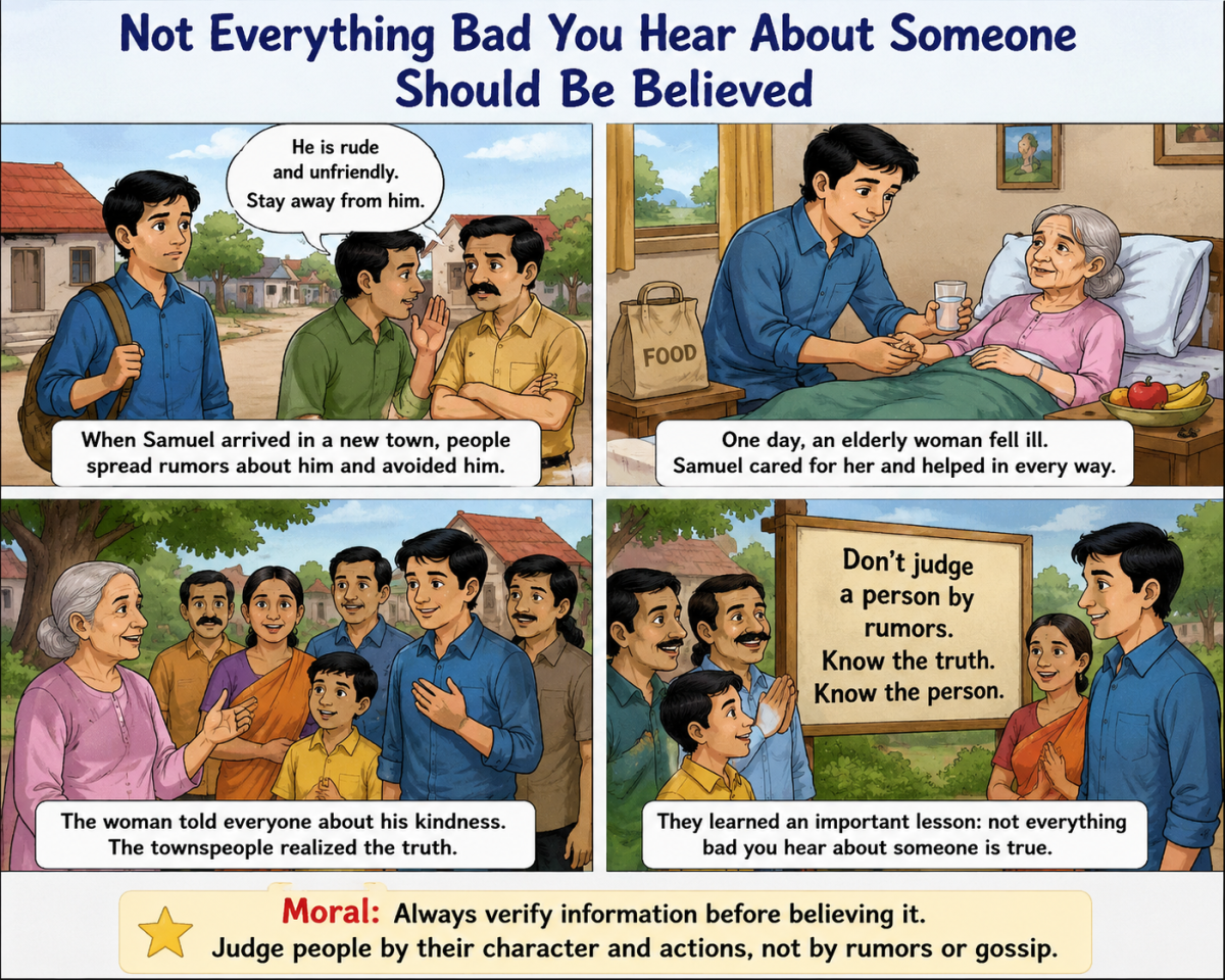 Here's a short story on the topic "Not Everything Bad You Hear About Someone Should Be Believed."
N...