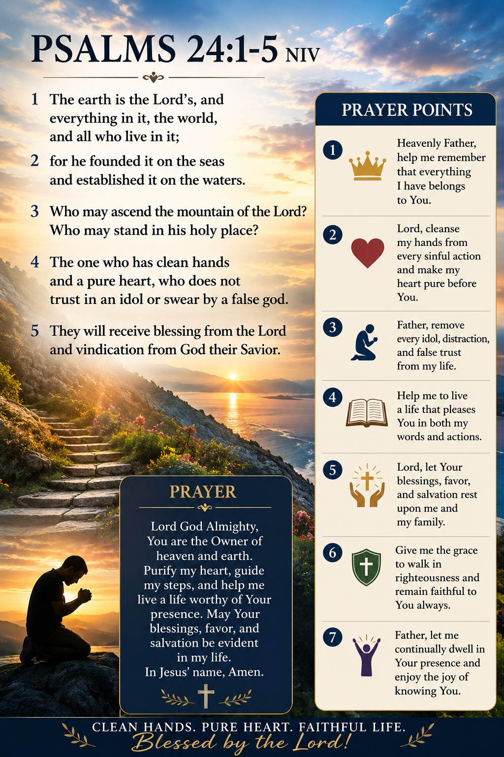Reflection on Psalm 24:1–5
Psalm 24 reminds us that everything belongs to God. The earth, the peopl...