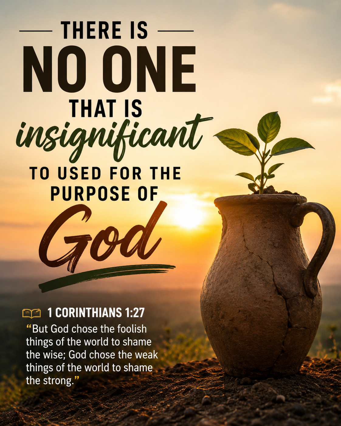 There is no one who is insignificant when it comes to being used for God's purpose. God can use anyo...