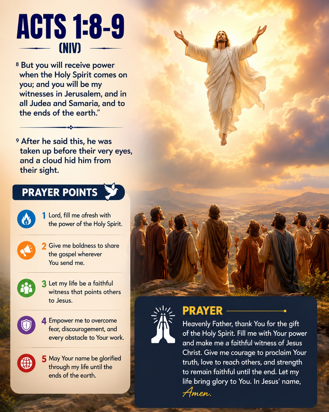 Reflection on Acts 1:8–9 (NIV)
Jesus' final words to His disciples were not about fear or uncertain...