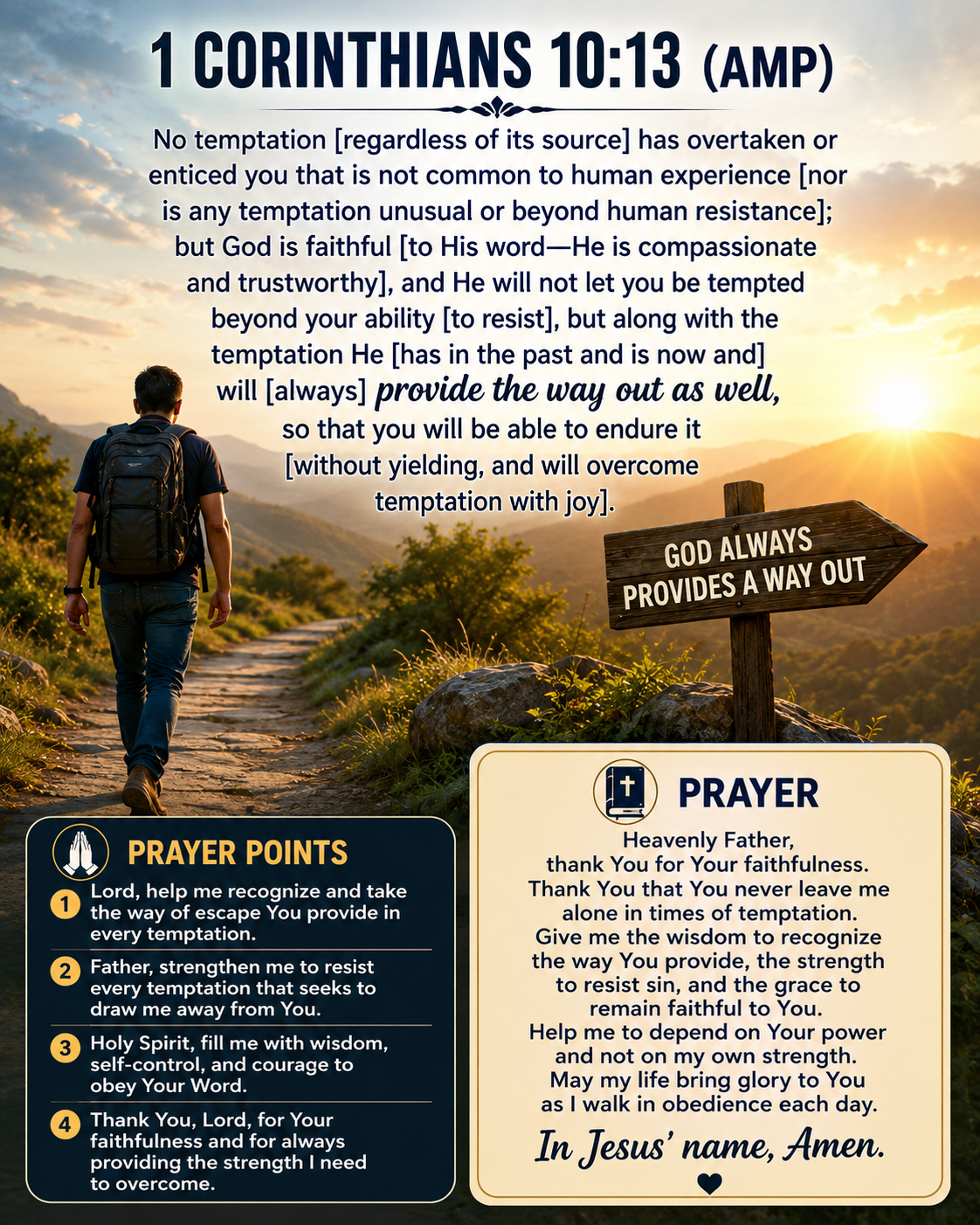 This verse is a powerful reminder of God's faithfulness in the face of temptation.
Reflection on 1...