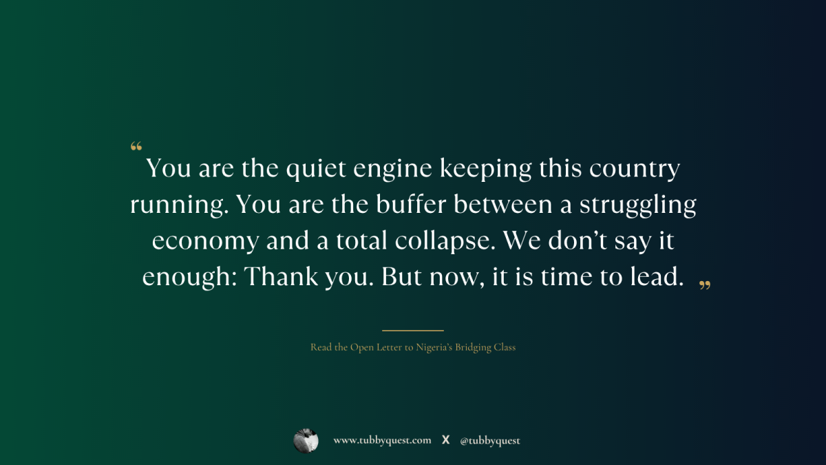 An Open Letter to Nigeria's Bridging Class: The Shock Absorbers of Our Nation
Dear Professional, Ci...