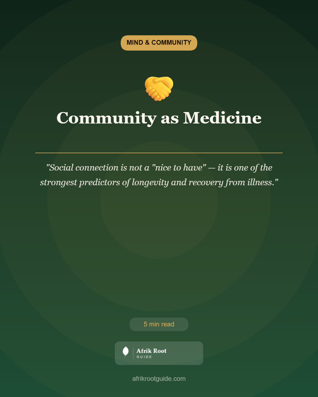 Community as Medicine
"Social connection is not a 'nice to have' — it is one of the strongest predic...