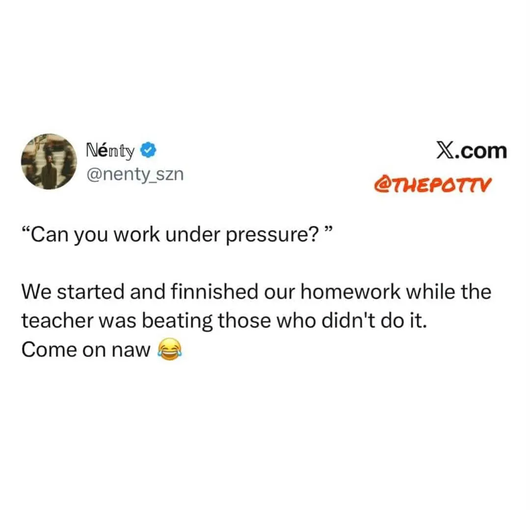 Employer, I can work under pressure o, I can even multitask ๐