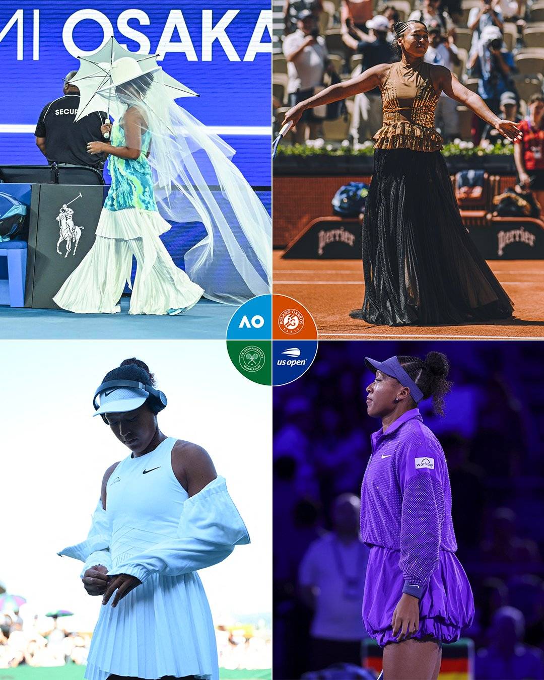 Naomi Osaka's last four stunning looks at court 🌟🎾
Which one was your favorite?.
#NaomiOsaka #R...