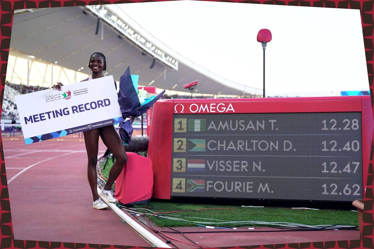 Nigerian superstar Tobi Amusan powered to victory in the Women’s 100m hurdles at the Rabat Diamond L...