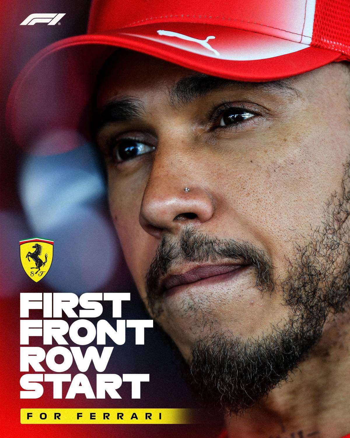 Lewis Hamilton achieved the 177th front row start of his career and his first for #Ferrari 🔥❤️
#Me...