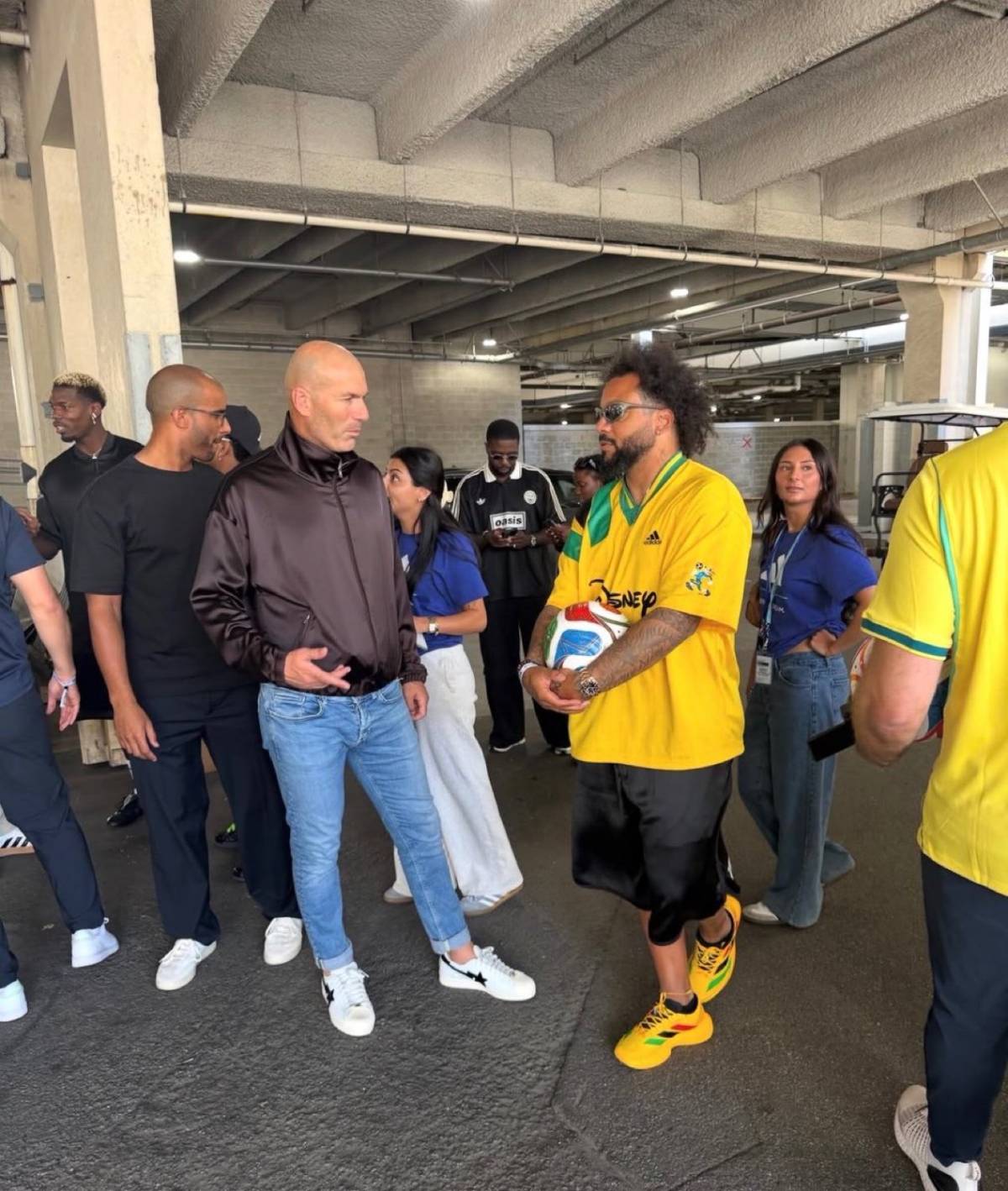 ๐ธ Real Madrid legends: Marcelo and Zinedine Zidane spotted together at the Brazil vs Morocco match...