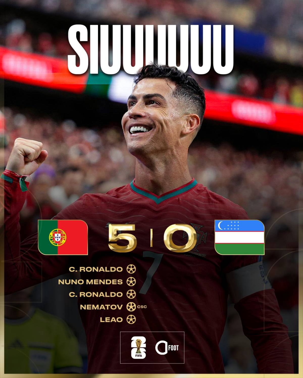 Portugal made a statement with their commanding 5-0 victory, their first of the #FIFAWC2026 ⚽🔥
Cr...