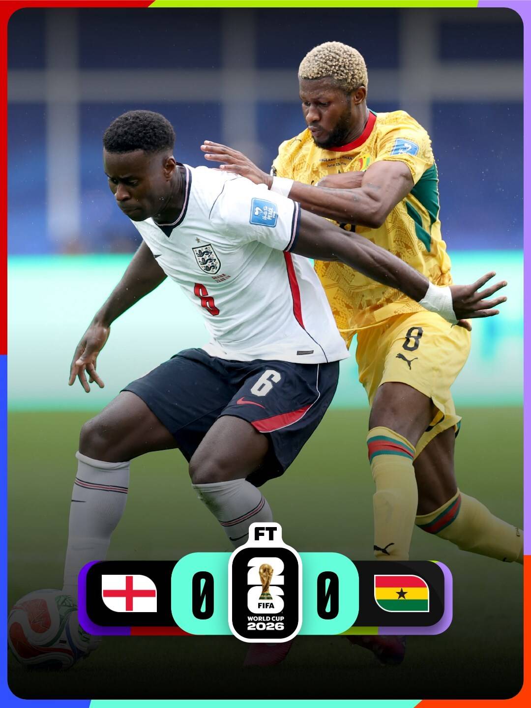 A historic draw for the Black Stars, securing a point against England despite being 69 spots lower i...