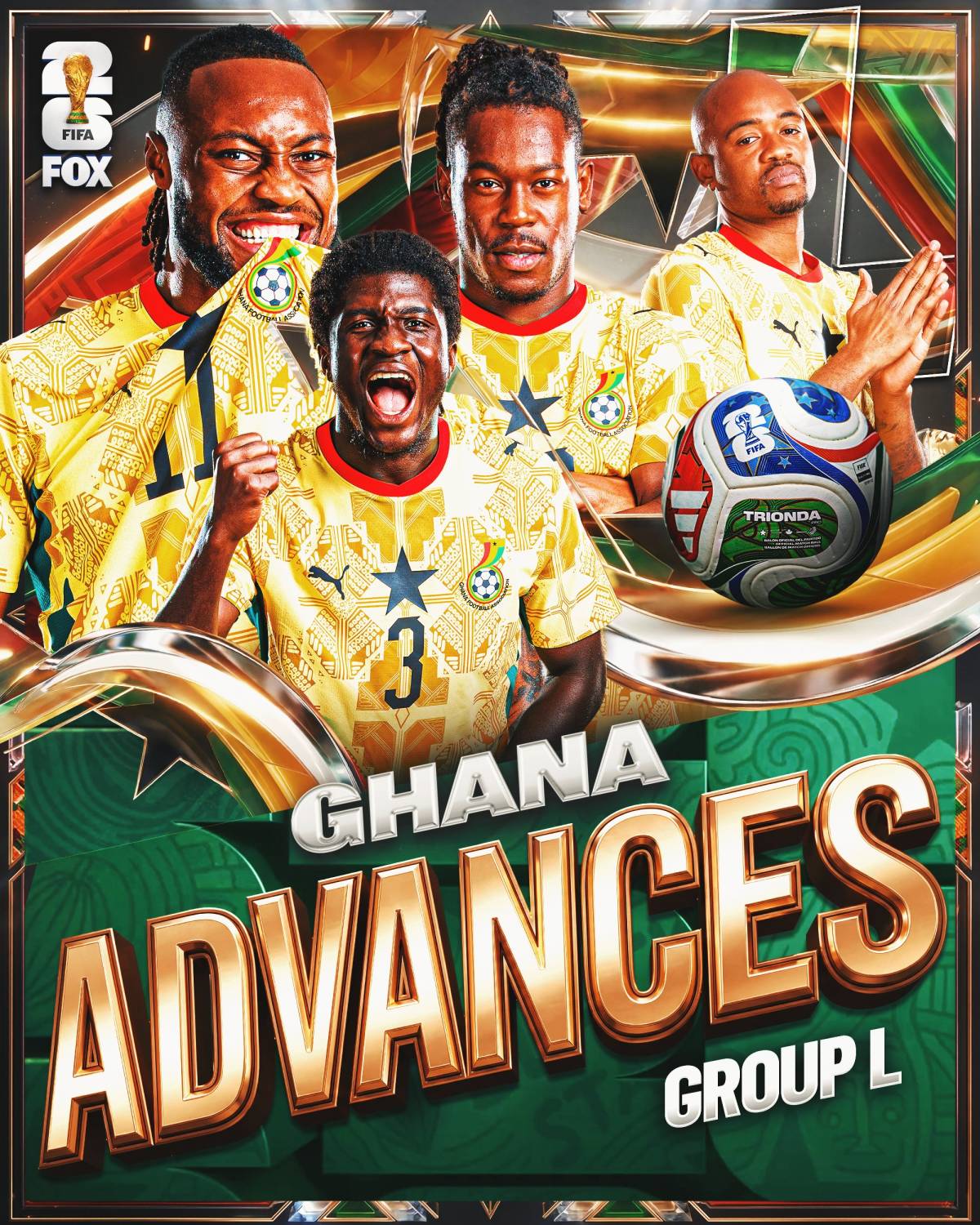 The Black Stars are through to the #FIFAWC2026 Round of 32 🇬ðŸ‡ðŸŒŸ
Ghana’s place in the knockout stage...