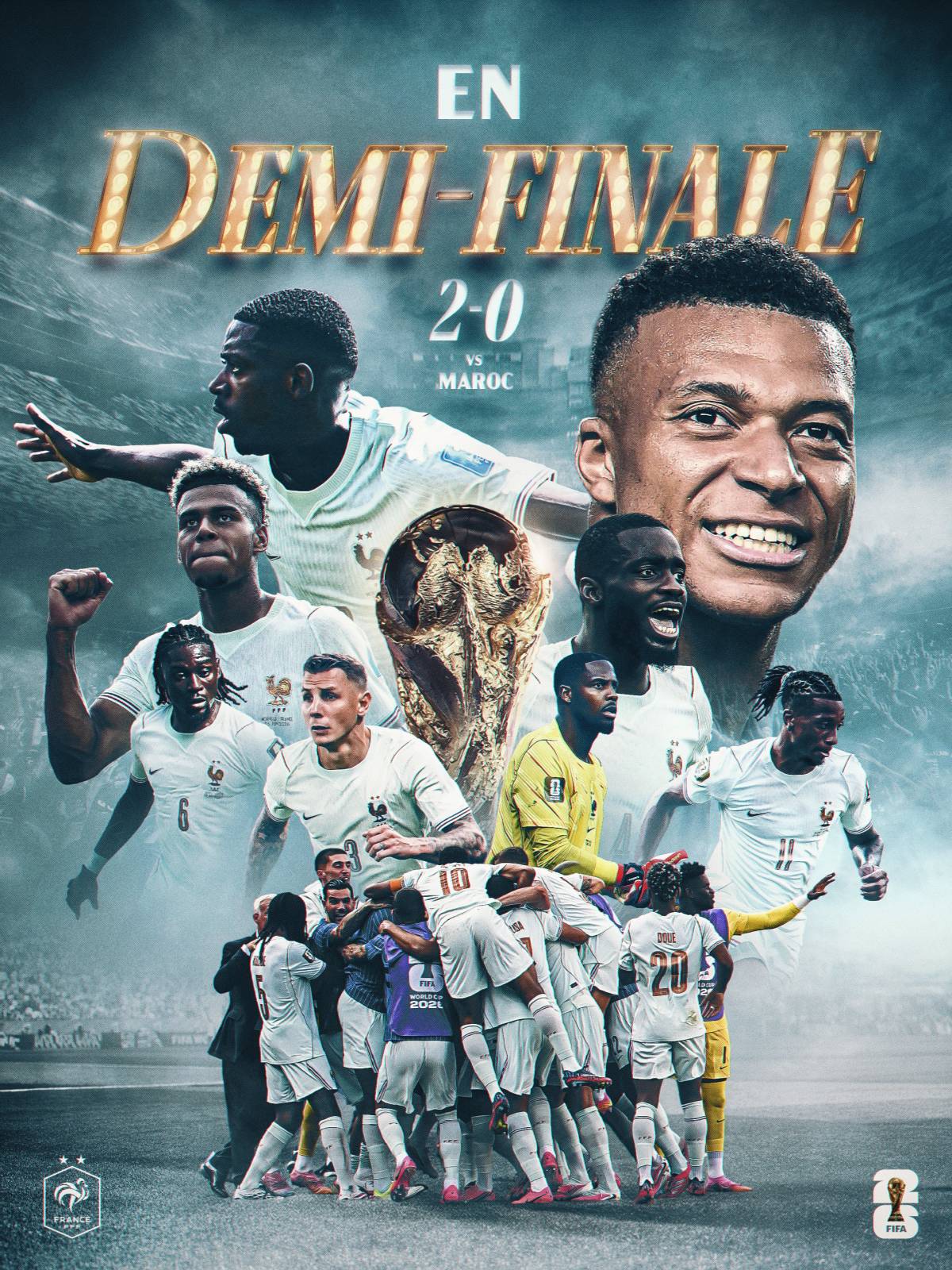 France🇫🇷 have now eliminated Morocco in back-to-back World Cups and head to the #FIFAWC2026 semifina...