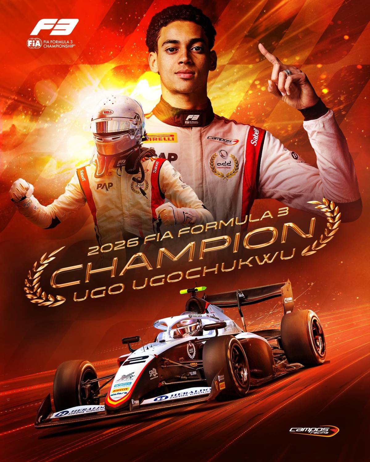 Ugo Ugochukwu has become the first American to win the current iteration of the FIA Formula 3 Champi...