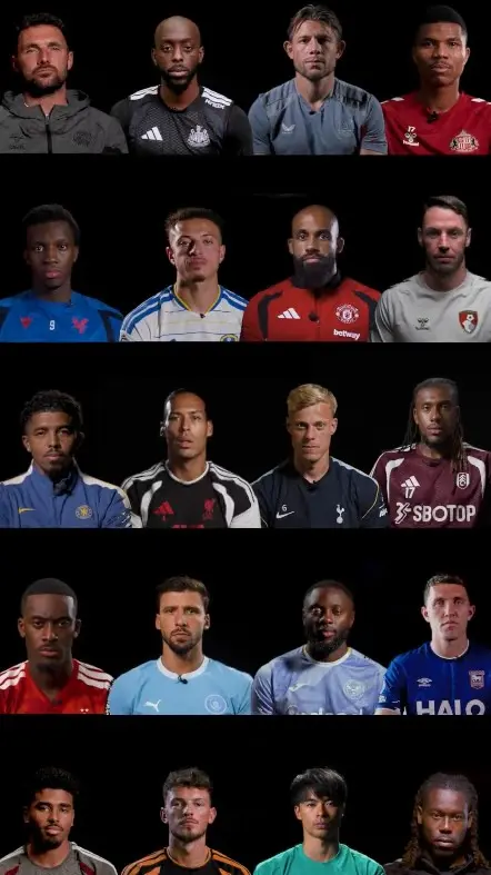Stars from all 20 #PremierLeague clubs have come together to deliver powerful message in the league'...