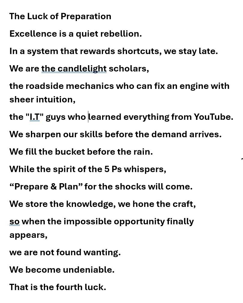 The Luck of Preparation ๐๐ฅ
Excellence na quiet rebellion!
While others dey find shortcut like Agbe...