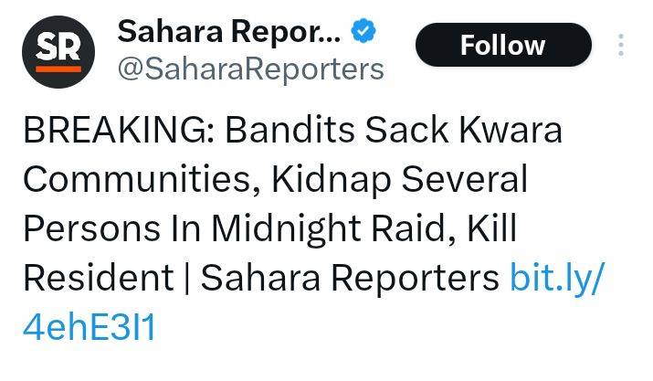 🚨BREAKING NEWS:
🔥 MIDNIGHT HORROR IN KWARA: Bandits Storm Communities, Abduct Residents, Kill one...