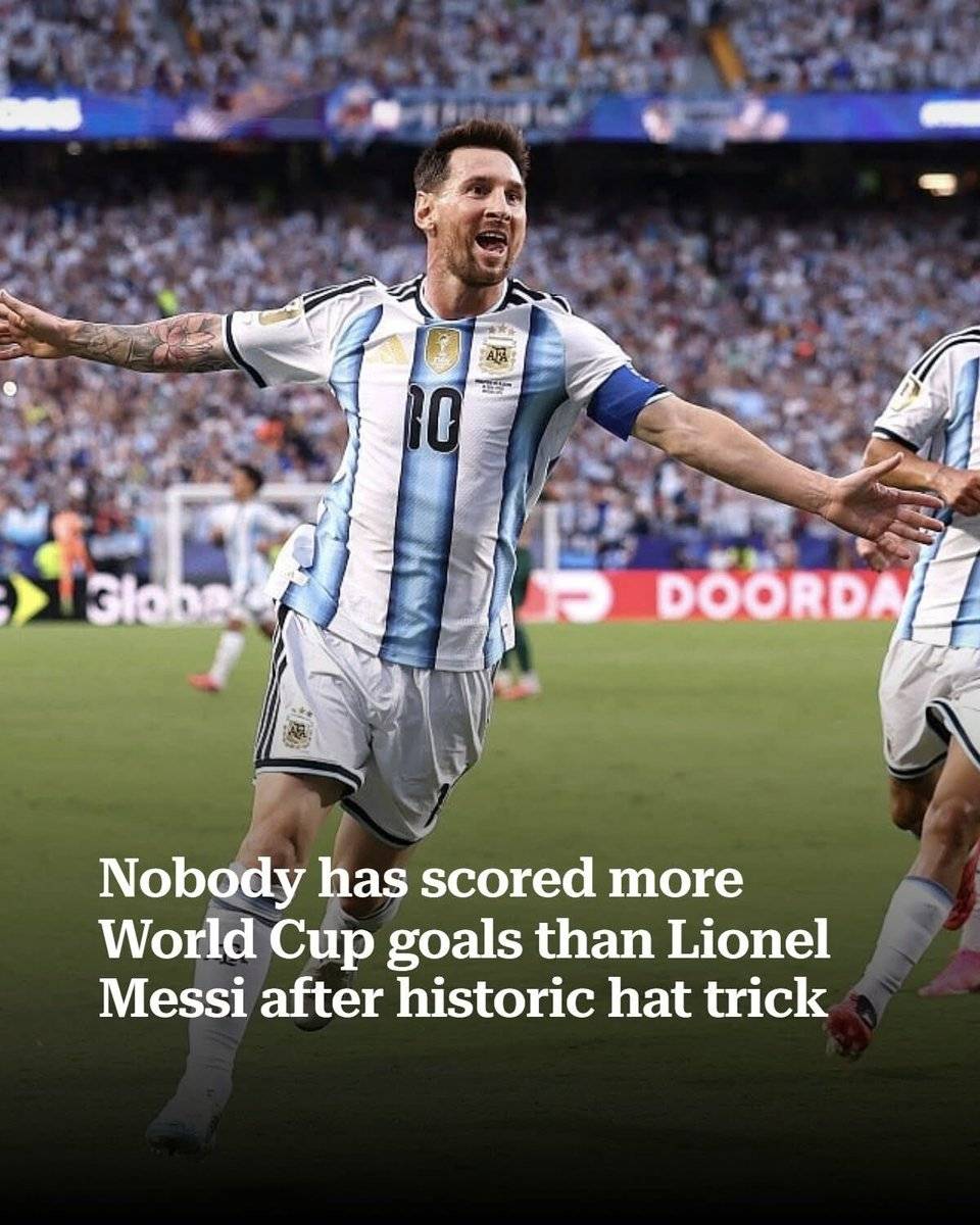 🚨TRENDING:
🇦🇷 Lionel Messi (38) has had a truly HISTORIC performance ... 🐐
🥇 Messi is now Argent...