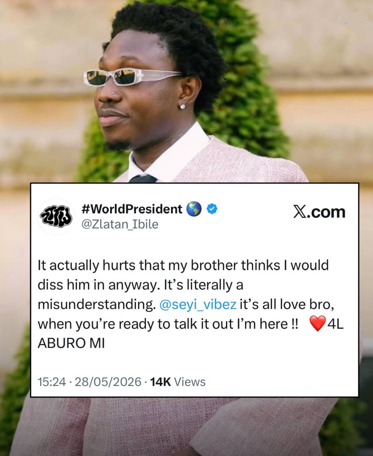 Zlatan publicly apologized to Seyi Vibez after a recent online feud. The clash reportedly occurred a...