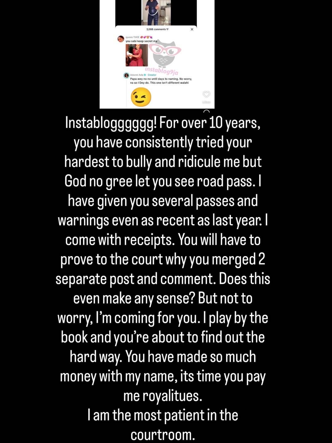 Nollywood actress Adunni Ade threatened to take legal action against a popular Nigerian blog, accusi...