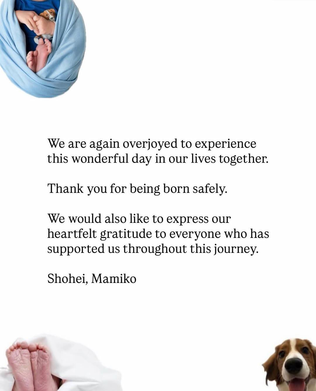 Shohei Ohtani and Mamiko Tanaka announced the birth of their second child! ๐.
โWe are again overjo...