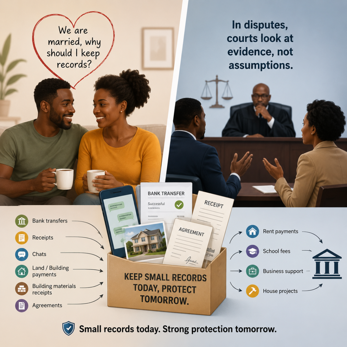 Many people don’t keep evidence when helping their spouse financially because they believe,
“We are...