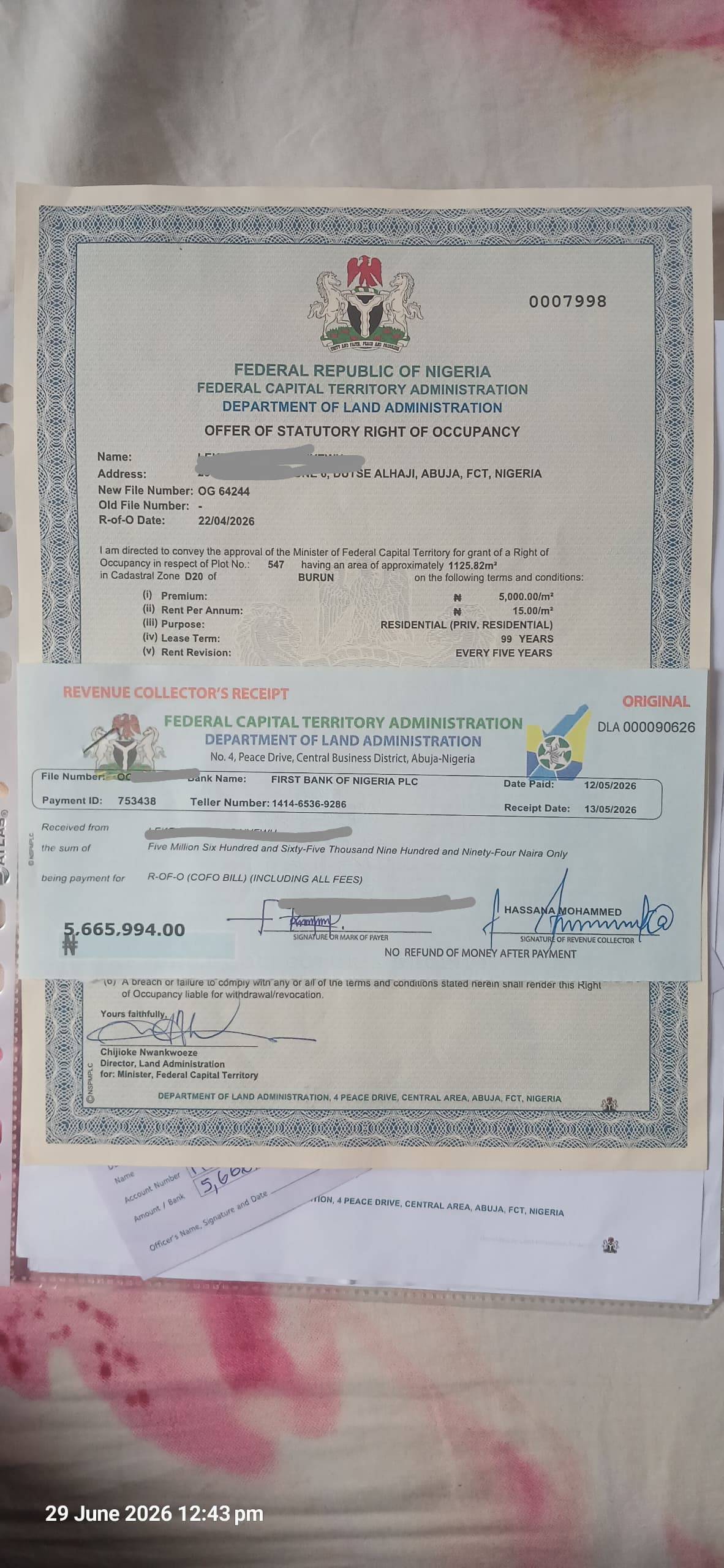 For Sale
A plot of land measuring 1,200 SQ at Burum, Apo district Abuja.
Document - C of O.
Price...