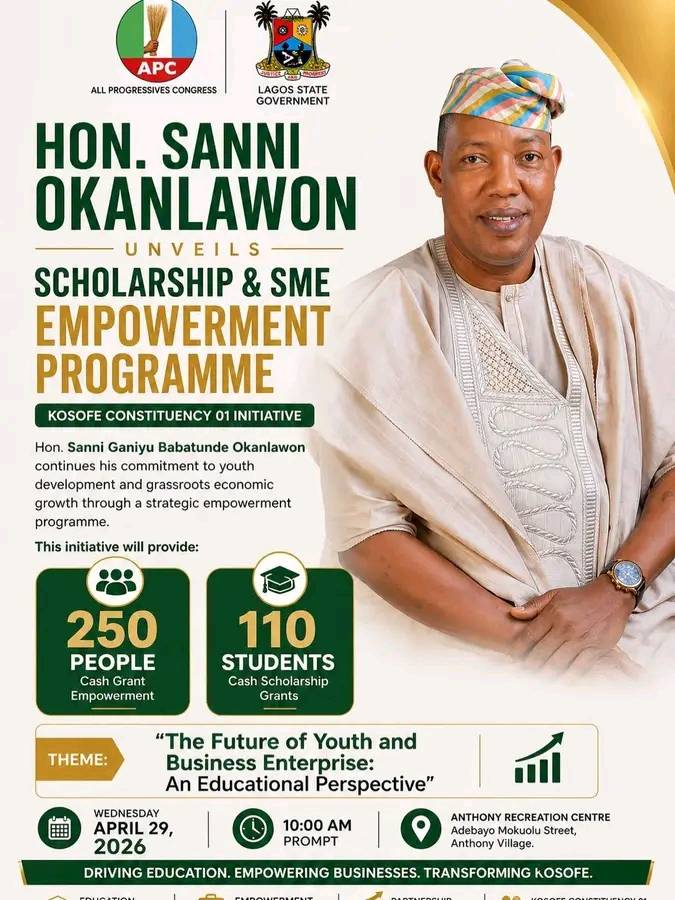 Honourable Member representing Kosofe Constituency 1 at the Lagos State House of Assembly, Hon Ganiy...