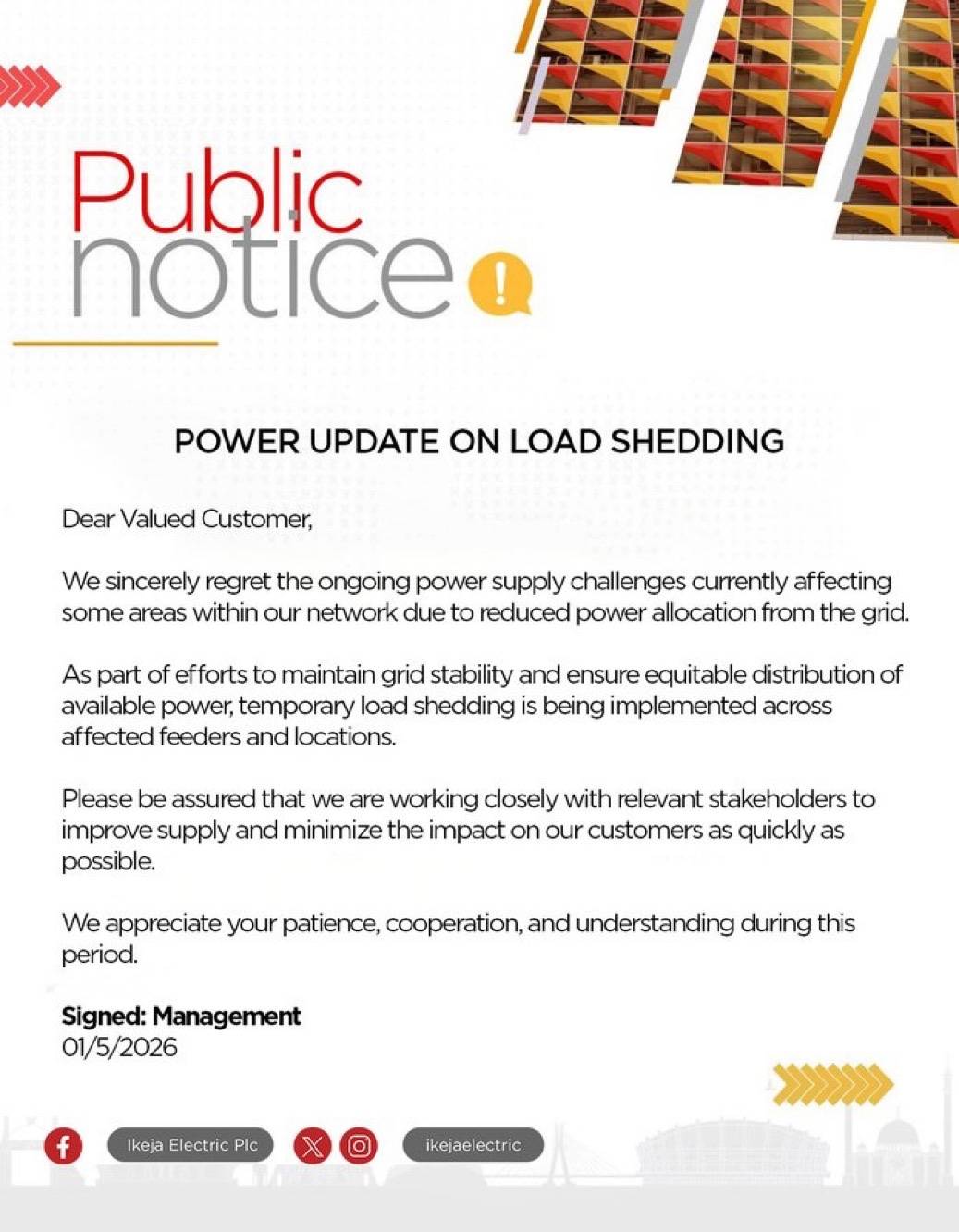Lagos State Residents to Experience More Blackouts as Ikeja Electric Confirms Power Cut