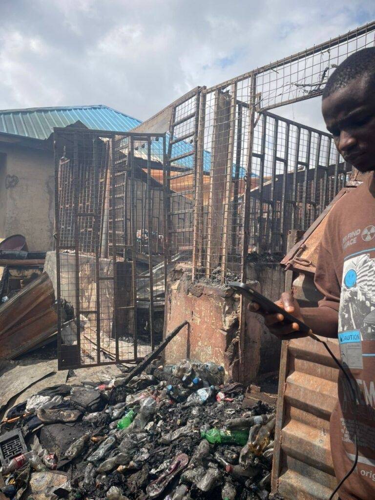 24 shops were destroyed in a devastating fire outbreak that swept through parts of the popular Manda...