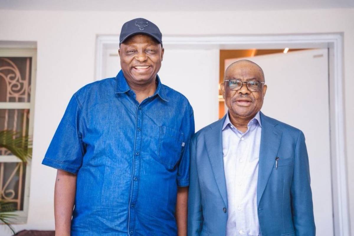 FCT Minister Wike visits the APC National Chairman, Prof. Nentawe Yilwatda Goshwe, at his residence...
