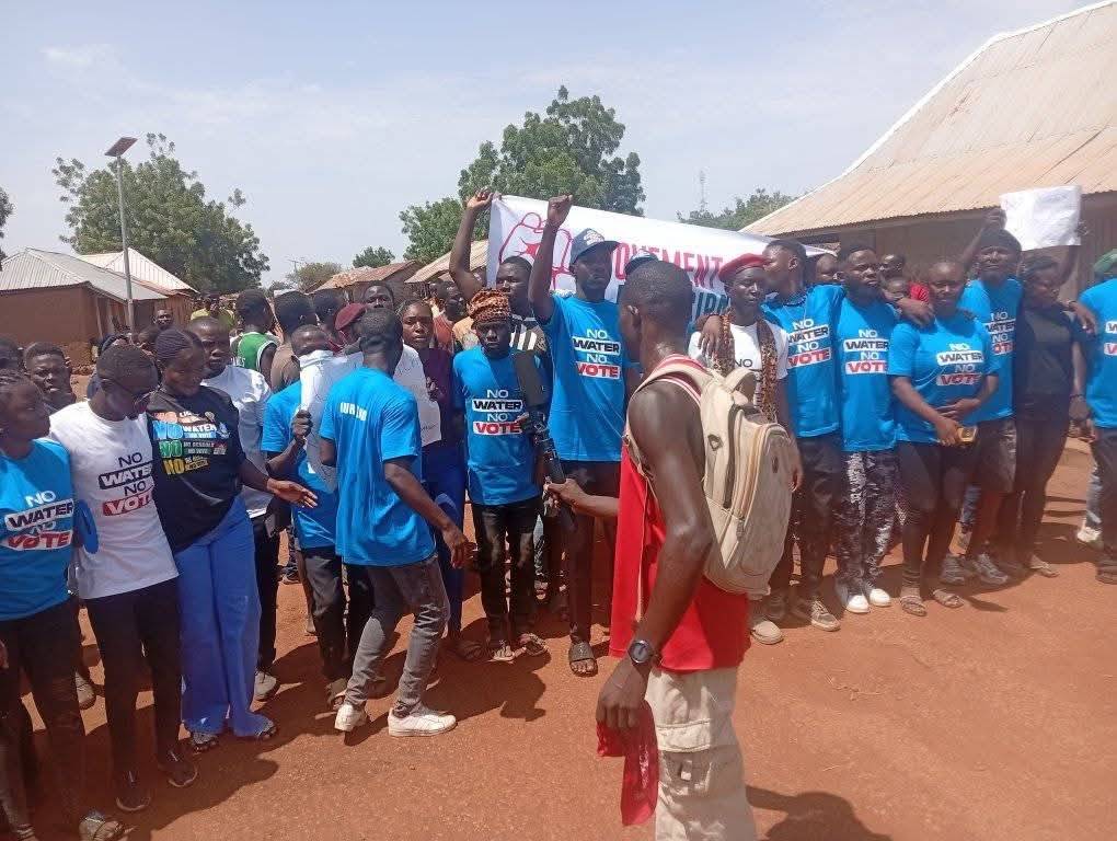 Youths in Mabudi, headquarters of Langtang South Local Government Area of Plateau State, today stage...