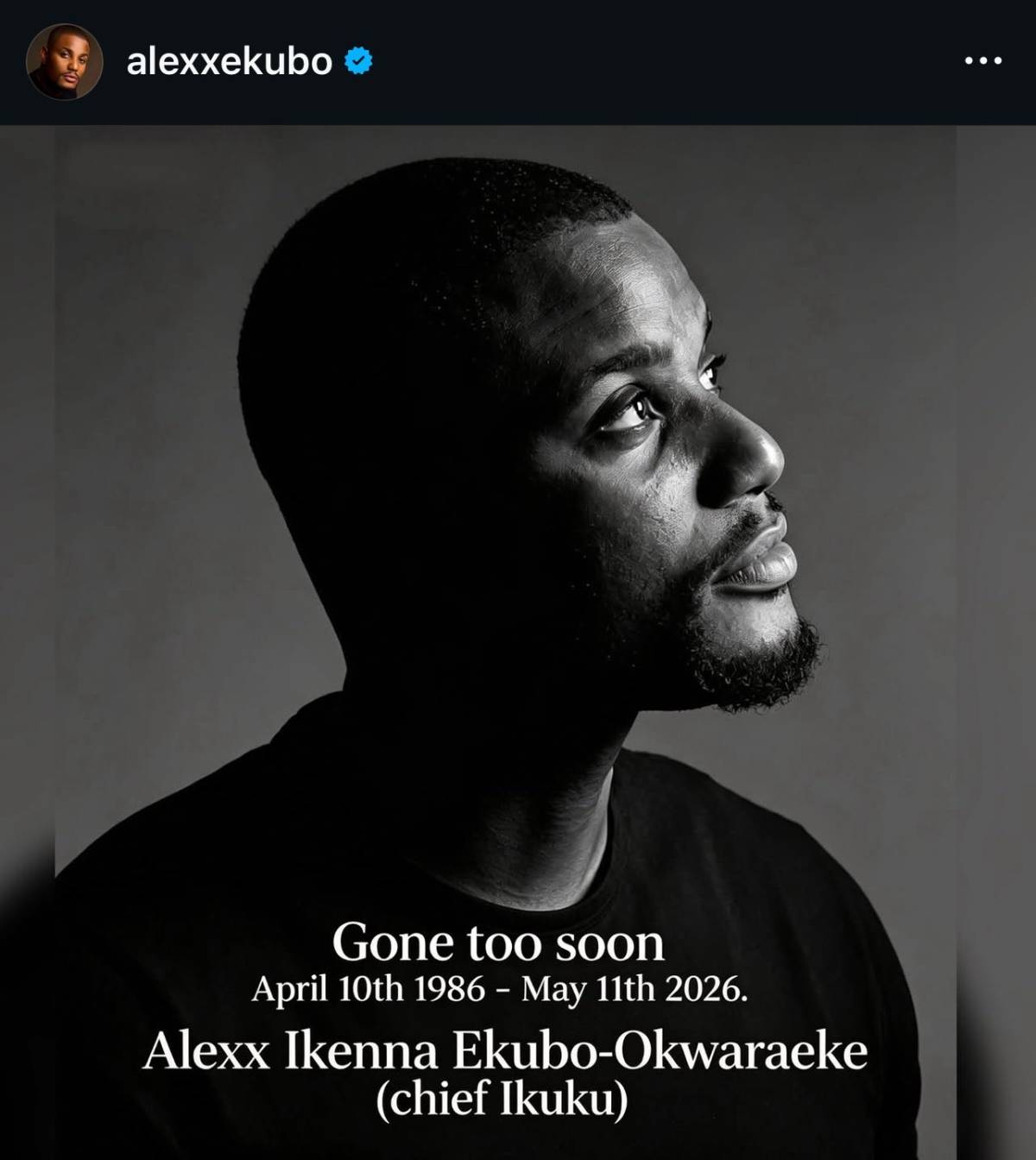 Alex Ekubo passed away at Evercare Hospital due to complications arising from advanced metastatic ki...