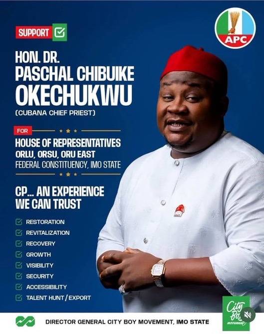 Cubana ChiefPriest has revealed his official campaign poster