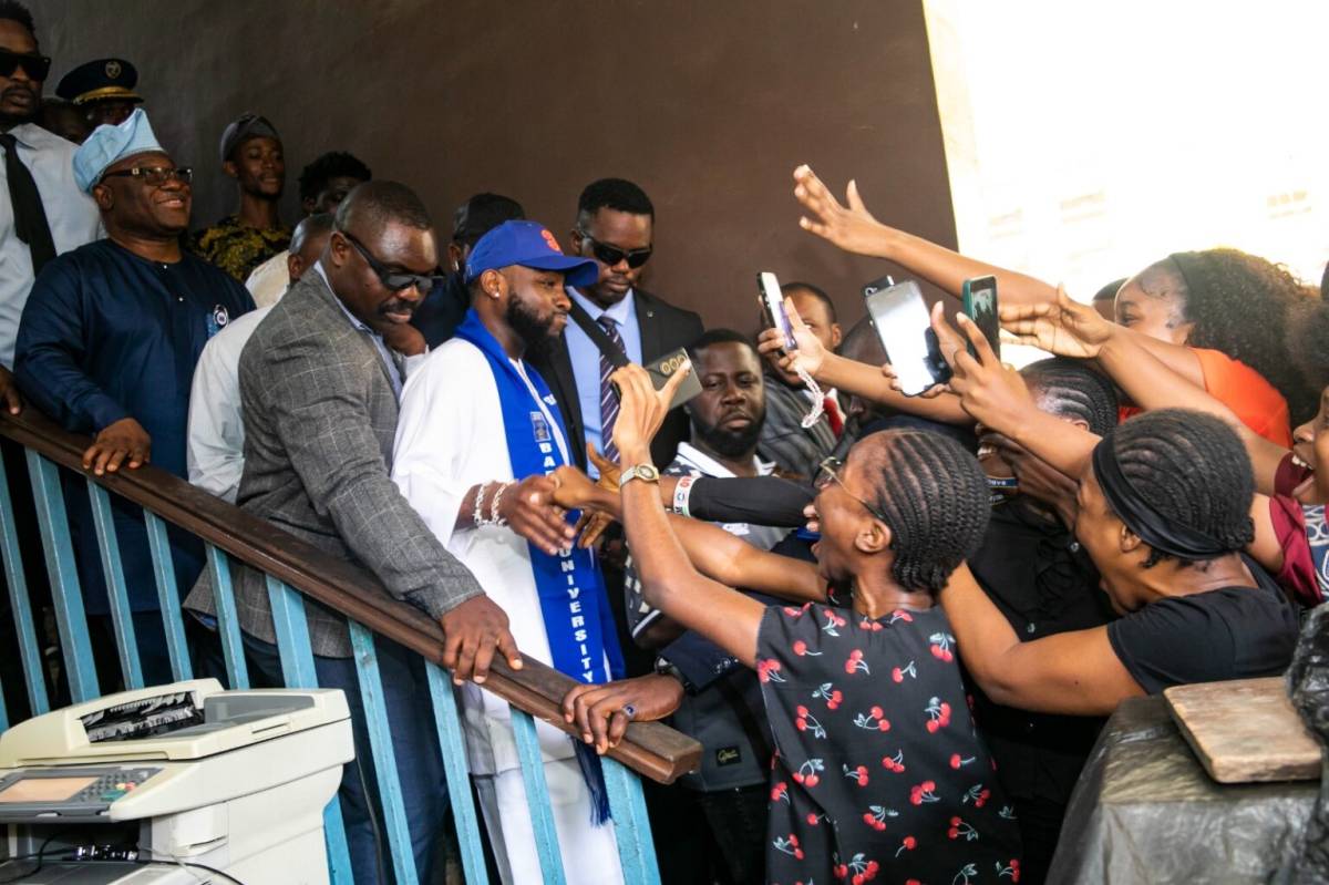 Davido visits his alma mater, Babcock University vows support for the university music department