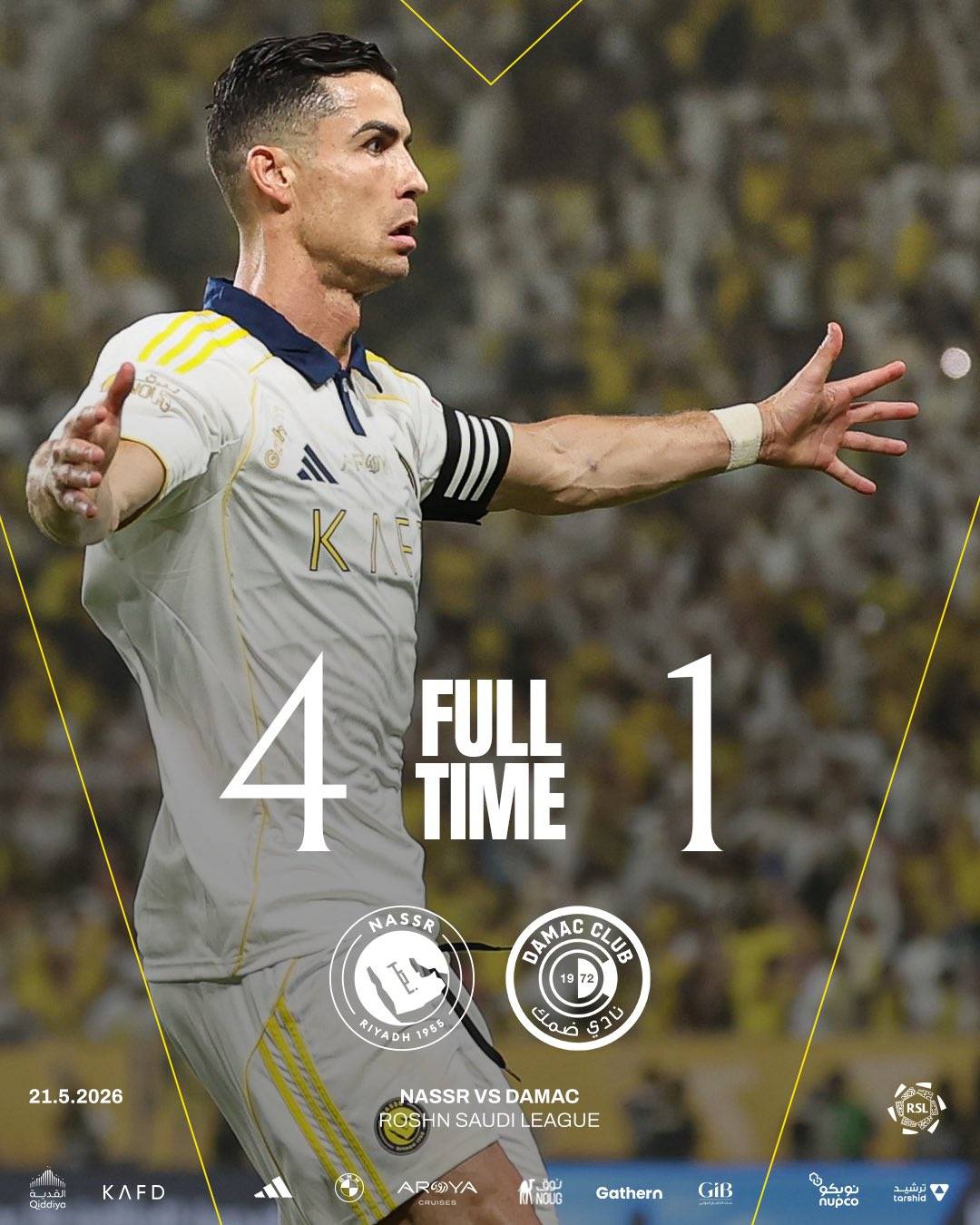 Cristiano Ronaldo has won the Saudi Pro League with Al-Nassr, scoring a brace.