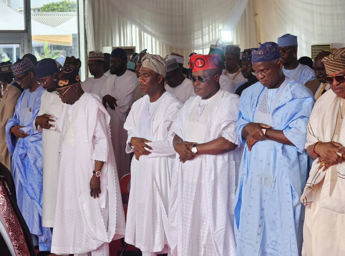 President Bola Tinubu, alongside former Governor of Lagos State Babatunde Raji Fashola, the Lagos AP...