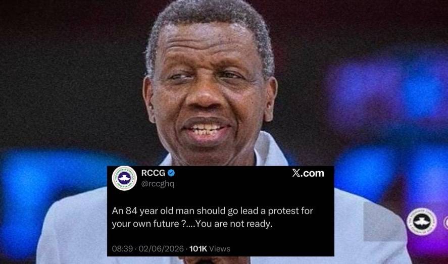 An 84 year old man should go lead a protest for your own future ?….You are not ready.
~ RCCG respon...