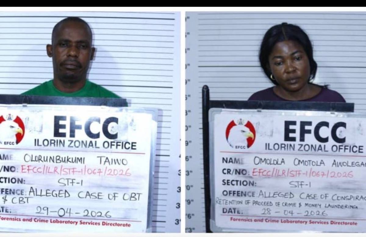 EFCC has arraigned a self-proclaimed native doctor, Olorunbukunmi Taiwo, alongside his wife, Awolega...